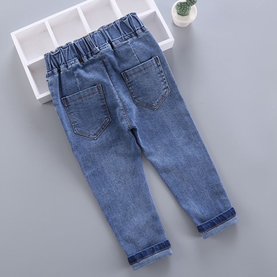 Jeans Meisje Effen Kleur Meisje Jeans Lente Herfst Jeans Voor Kinderen Casual Stijl Kinderkleding