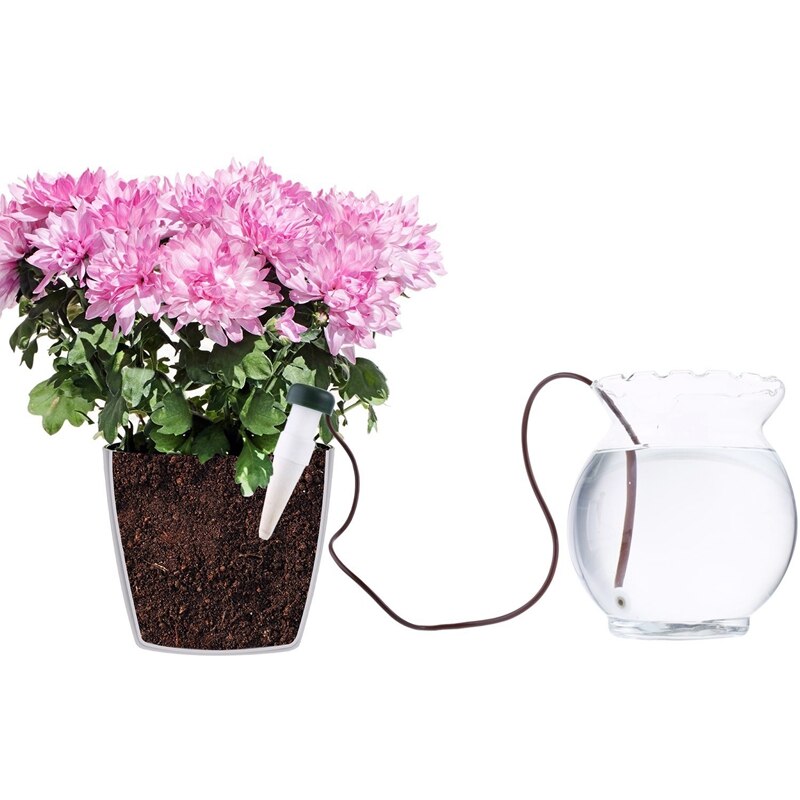 8- pack inomhus automatisk droppbevattning bevattningssystem för växtvattnare keramiska sonder sprinkler krukväxt spikes self w