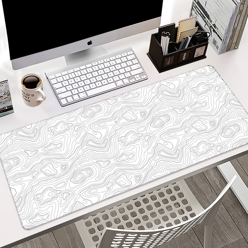 White Black Mouse Pad XXL Deskmat Desk Protector Pad Locking Edge Computer Mat Xxl Mousepad 900x400 Extended rug Office Carpet