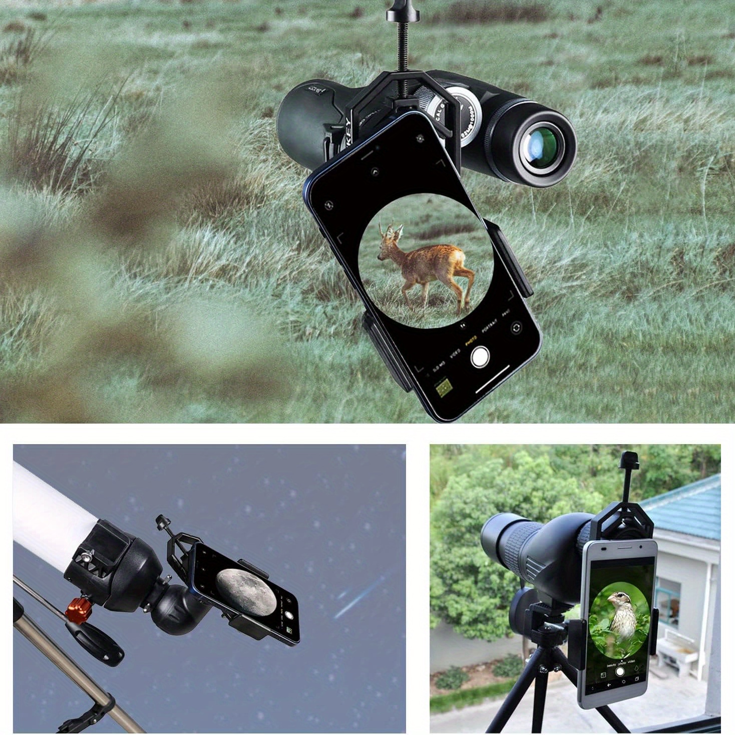 Cell Phone Adapter With Spring Clamp Mount Monocular Microscope Accessories Adapt Telescope Mobile Phone Clip Accessory Bracket
