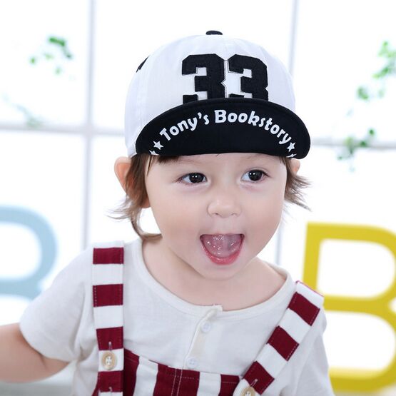 sombrero de bebé con letra 33 gorra de béisbol infantil de verano para niña gorras de algodón suave visores Snapback HT52045 + 30: white