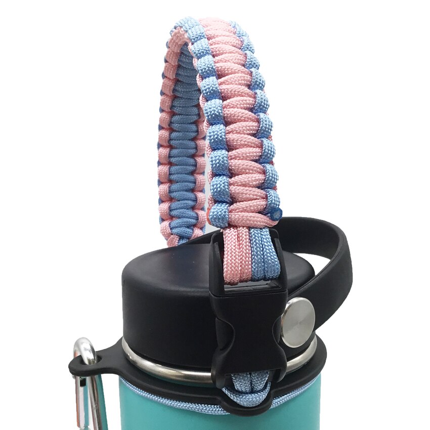 Paracord Handle Strap Cord with Safety Ring and Carabiner for Hydro Flask Wide Mouth Water Bottle for Hiking Camping Walking: 6