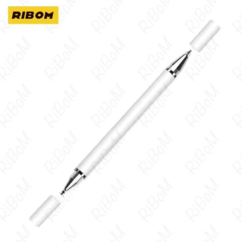 2in1 Capacitive Pen Touch Screen Drawing Pen Stylus With Conductive Touch Sucker Microfiber Touch Head For Tablet PC Smart Phone: White1