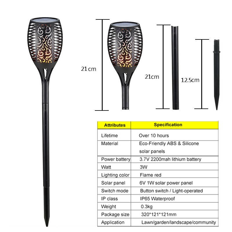 12 LED Flickering Flame Solar Light Outdoor Waterproof Solar Powered Buried Lamp Garden Decoration Landscape Lawn Solar Light