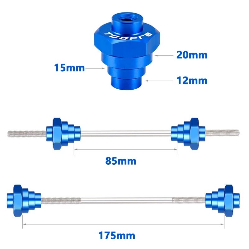 TOOPRE Wheel Truing Stand Adapter Tool Hub Rim Tuner 20mm 15mm 12mm QR Thru Axle Adaptor 100x15 100x12 142x12 Quick Release part