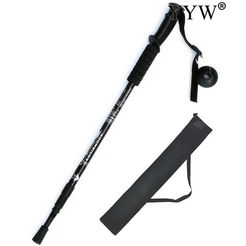 Foldable Nordic Walking Poles Trekking Poles Walking Sticks Telescopic Scandinavian Anti Shock Hiking Stick 2pcs/Set: black