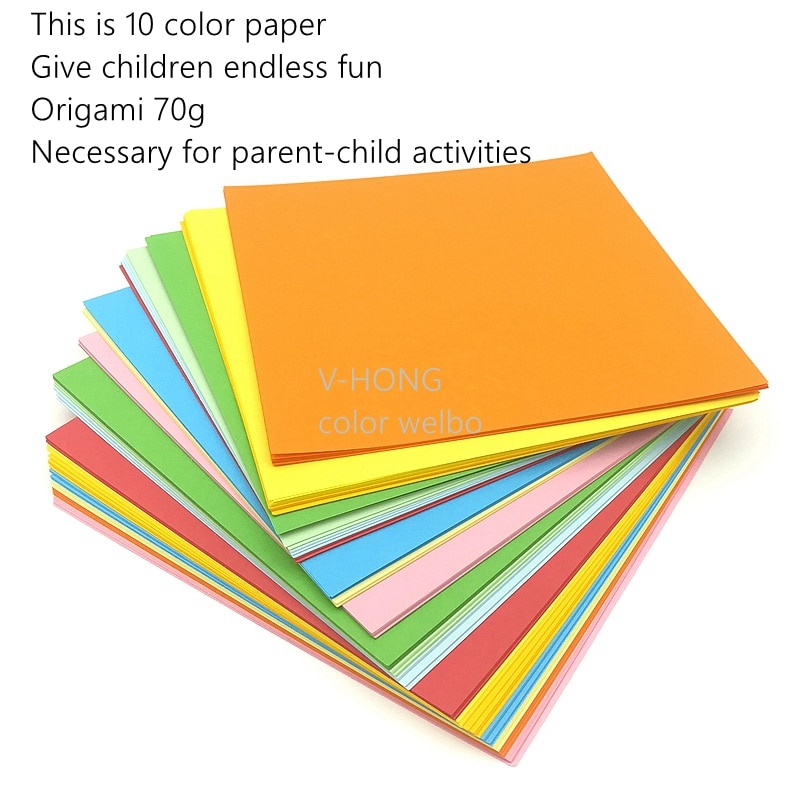 10x10CM Children's Color Cut Paper Hand Material Making Square Kindergarten Thousand Paper Crane Rose Diy Origami Paper