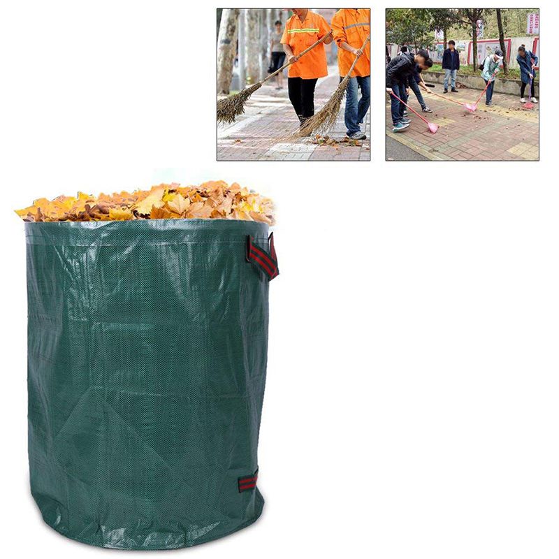 Tuin Afval Tas 2 Pcs 270 Liter Grote Tuin Afval Tas Tuin Weigeren Vuilnis Zak Bin Met Dubbele Gestikt Handvat recycling
