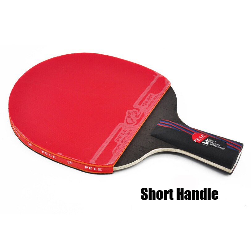 Raqueta de tenis de mesa de fibra de carbono goma con doble cara espinillas-en paleta de Ping Pong de con bolsa: Short Handle