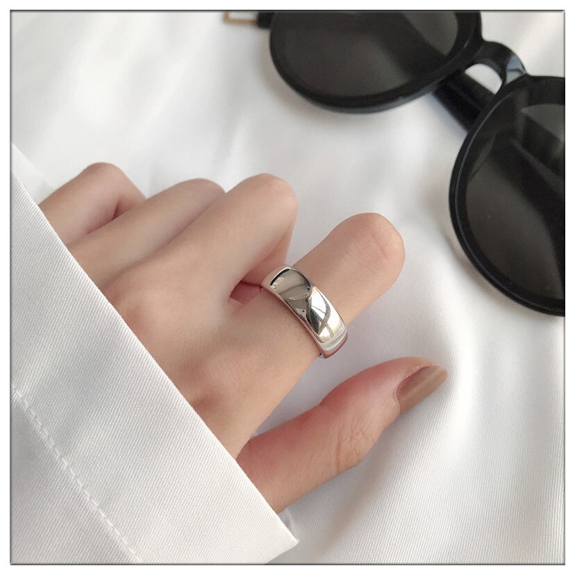 Coréen ouvert réglable lisse rond bagues pour les femmes bague de mariage bijoux saint valentin