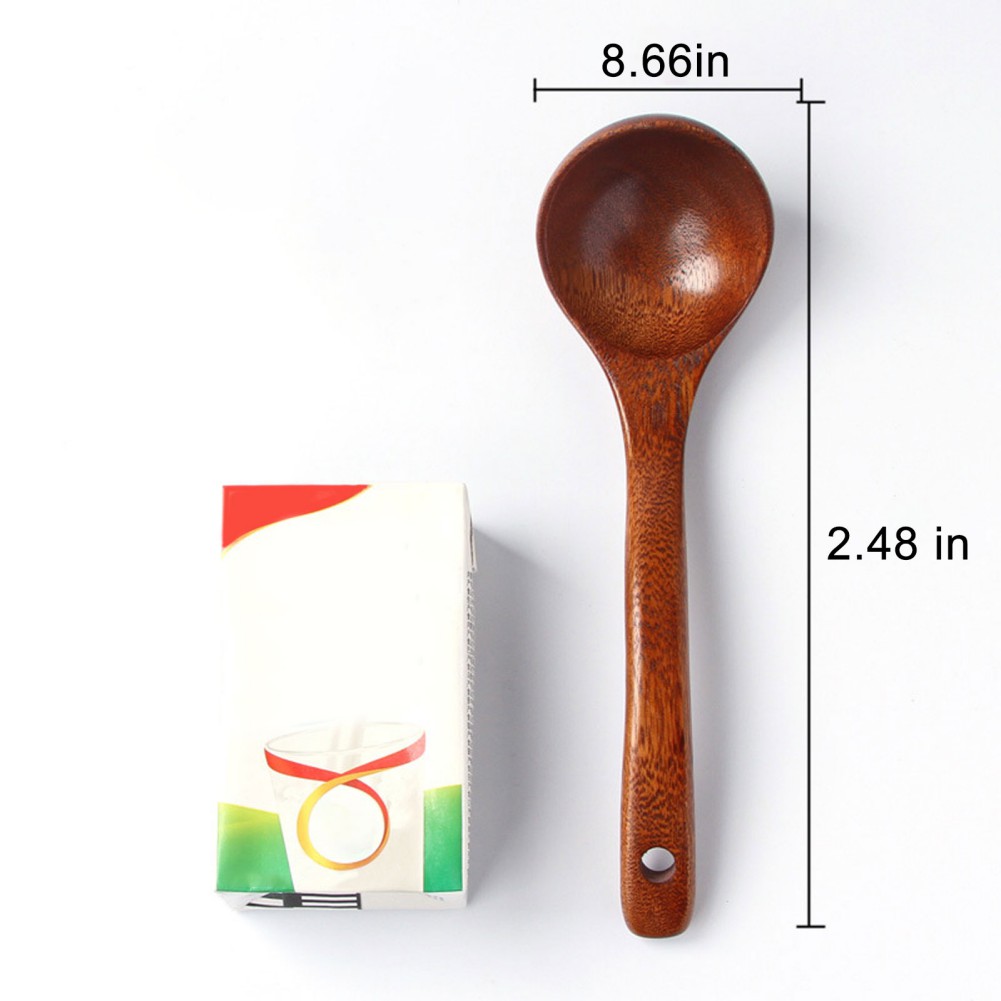 Hout Soep Lepel Lange Steel Rijst Koken Lepels Keuken Grote Pollepel Pot Lepel Houten Servies Kookgerei: S 22x6.3cm