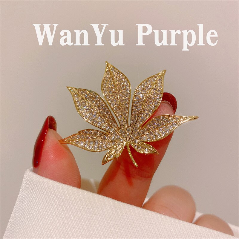 Broschen Für Frauen Ahorn Blatt Korsage Feder Stift Strickjacke Schal Schnalle Feine Schmuck Zubehör