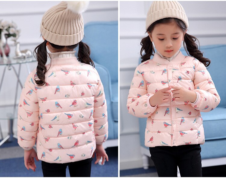 girls cotton coat autumn and winter baby warm floral small cotton jacket children warm down cotton jacket