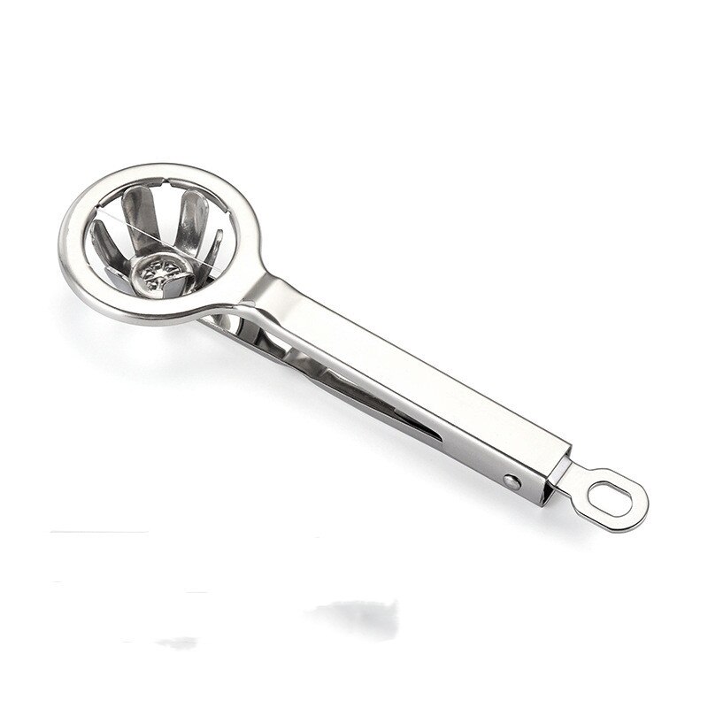 Stainless Steel Egg Slicer Egg Cutter with Handle for Hard Boiled Egg Heavy Duty Food Fruit Slicer with Six Blades Dishwasher: B 2 slices