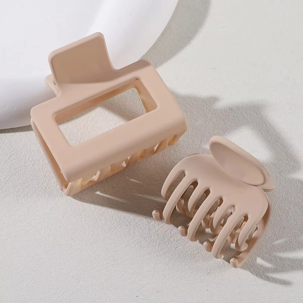 2/8 Uds. Pinzas pequeñas para el pelo para mujer, Mini horquillas de cangrejo, dientes cuadrados mate de doble fila, pinzas medianas para el cabello, accesorios para el cabello: Gris oscuro