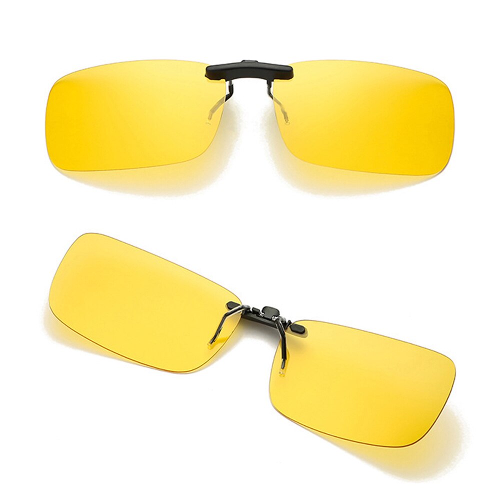 Gafas polarizadas con Clip cuadrado para hombre y mujer, lentes fotocromáticas con Clip para conducción nocturna, color amarillo: F-Night Vision Lens / L