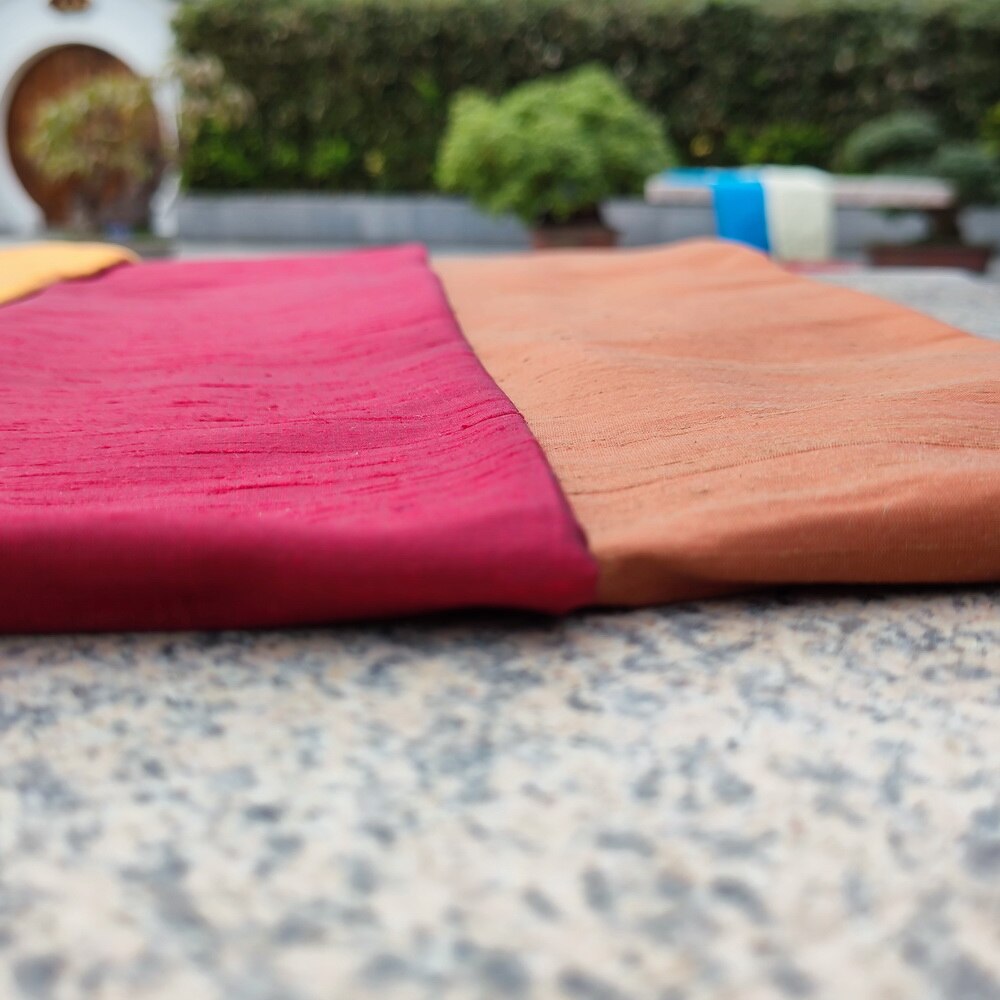 Färgförändrande siden dubbla palats tyg shantung siden rår siden thai siden bra lustar dupion tyg guld rosa färg