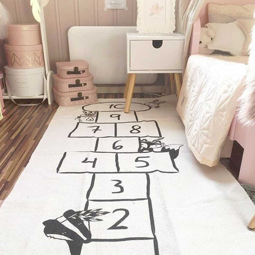 Röyhkeä vauva hopscotch kuntosali matto tapete infantil leikkimatto lapsille pelimatto koulutus urheilu ryömiä matot huopa lasten matot