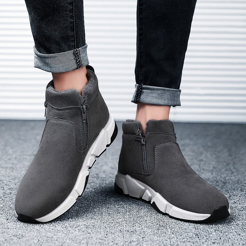 Winter plus velvet cotton shoes high-top zipper boots sports shoe men's warm men's sports shoes outdoor comfortable casual shoes