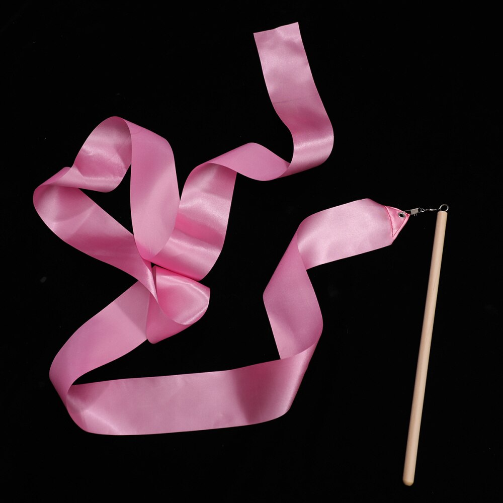 2Pcs 2m Colorful Rhythmic Gymnastics Ribbon Dancing Gymnastics Ribbon Dancing Streamers for Kids Children (Red)