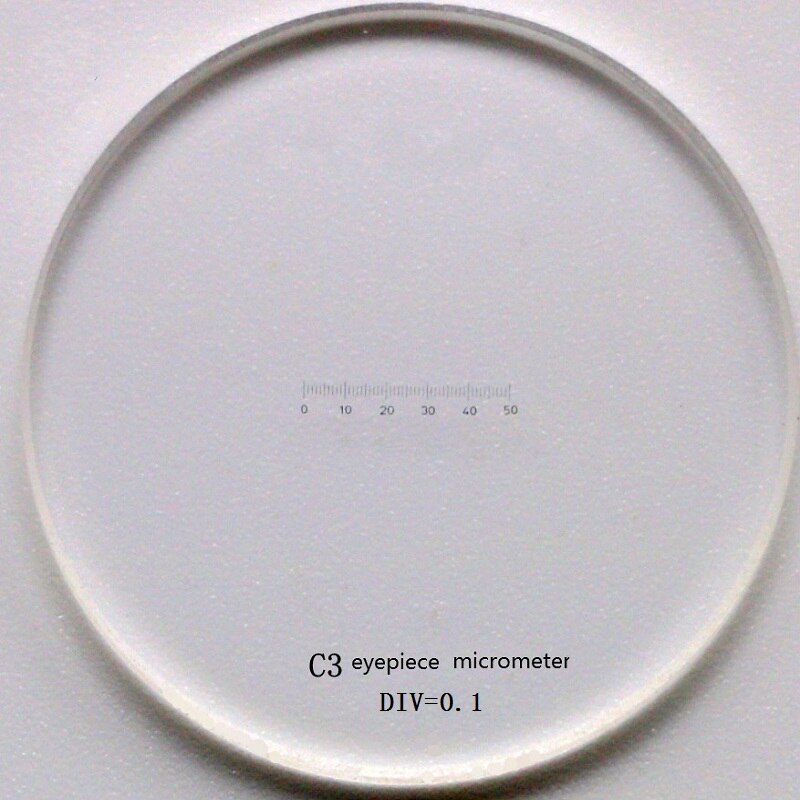 Oculair Micrometer Voor Biologische Microscoop Oculaire Streepplaat Meten Glas Weegschalen Heerser Div 0.1Mm Diameter 19Mm CAT903 C3