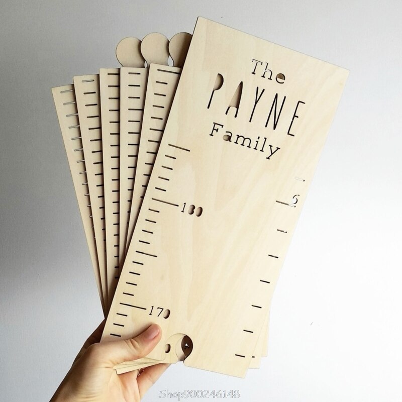 Baby Height Measure Wooden Wall Hanging Ruler Child Kids Growth Chart Bedroom Home Decor Wall Sticker Decorative Props O23 20