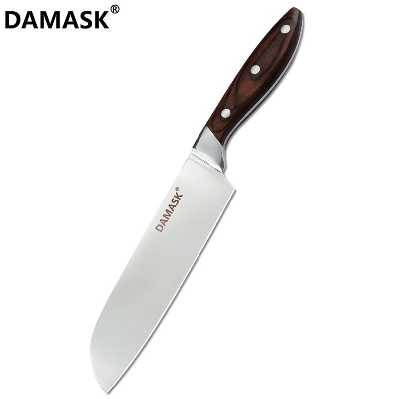 Damask Stainless Steel Knives Set 7CR17 High Carbon Steel Kitchen Cutlery Knife Utility Santoku Chef Knife With Full Tang Handle: B. Santoku Knife