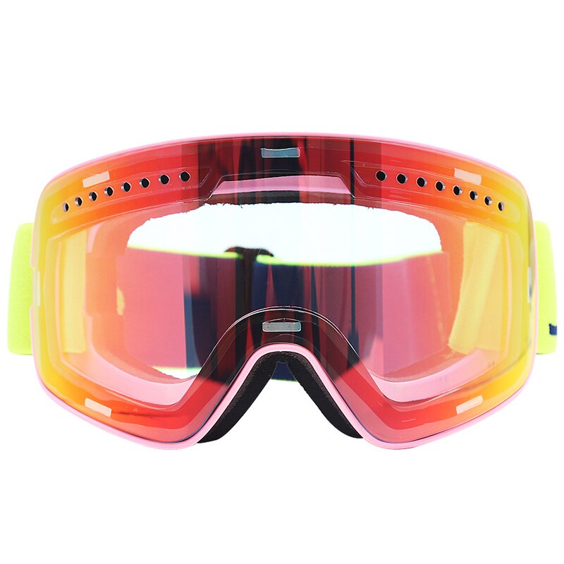 Magnetiske skibriller vintersnøsport snowboardbriller antidugg uv-beskyttelse snøscooter sfæFare ridning skibriller maske: Rosa