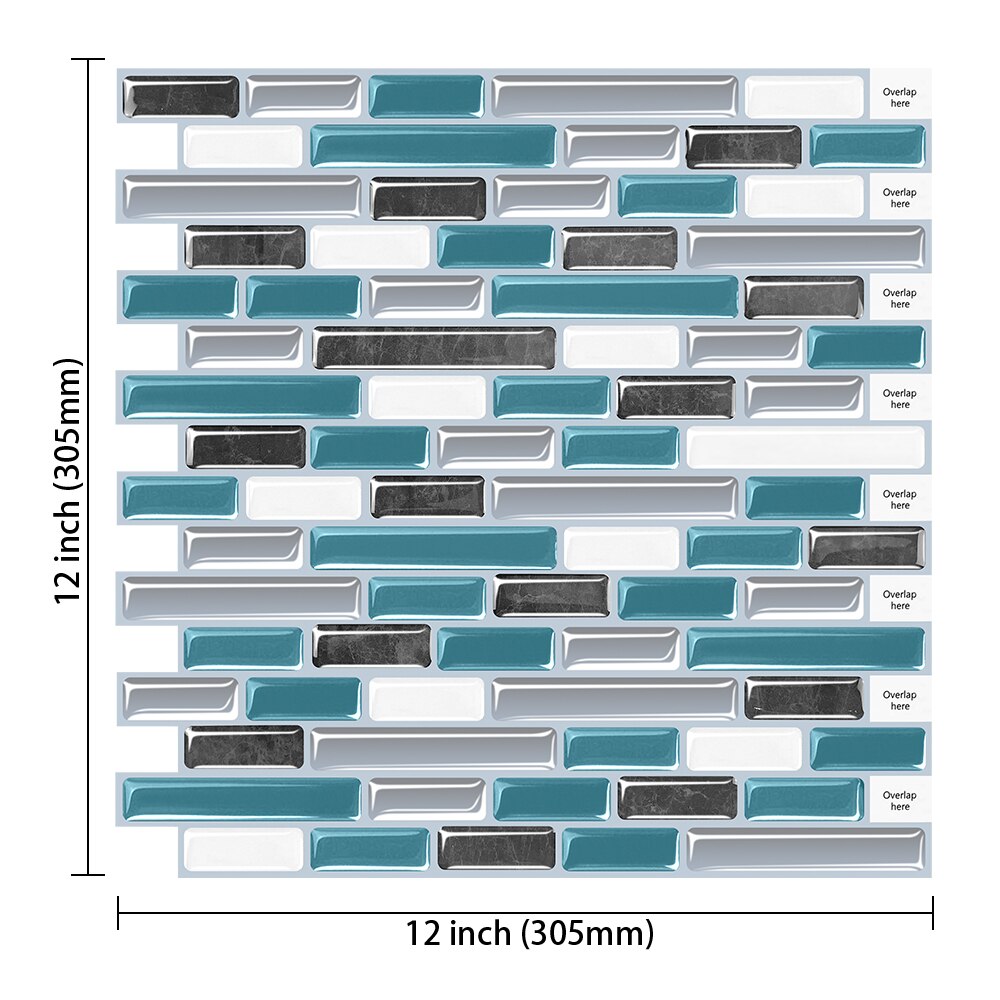 (30.5*30.5 cm) schwarz-weiß gestreifte wandaufkleber, wasserfest, selbstklebend, 3d- effekt, für cafés, dekorative blende, zum abziehen und aufkleben: T80015