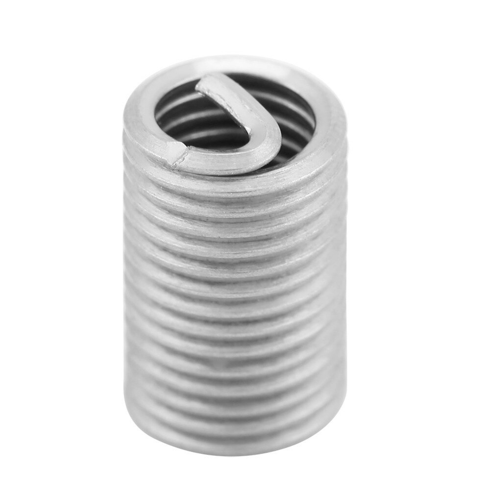 50Pcs Stainless Steel Coiled Wire Helical Screw Bushing Sleeve Set Thread Inserts M6x1.0x2.5D Self Tapping Thread Repair Tools