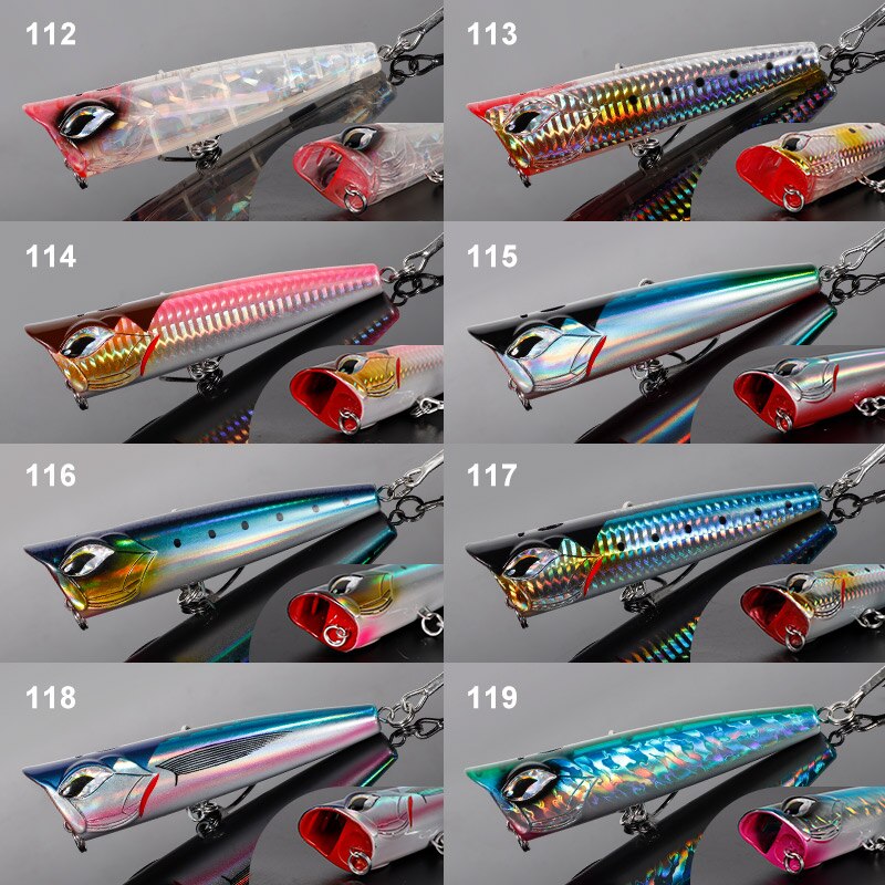 NOEBY Popper Angeln Lockt 120mm 41g 190mm 129g Topwater blasiert Köder Jet Popper Wobbler für GT thunfisch groß Spiel Angeln locken