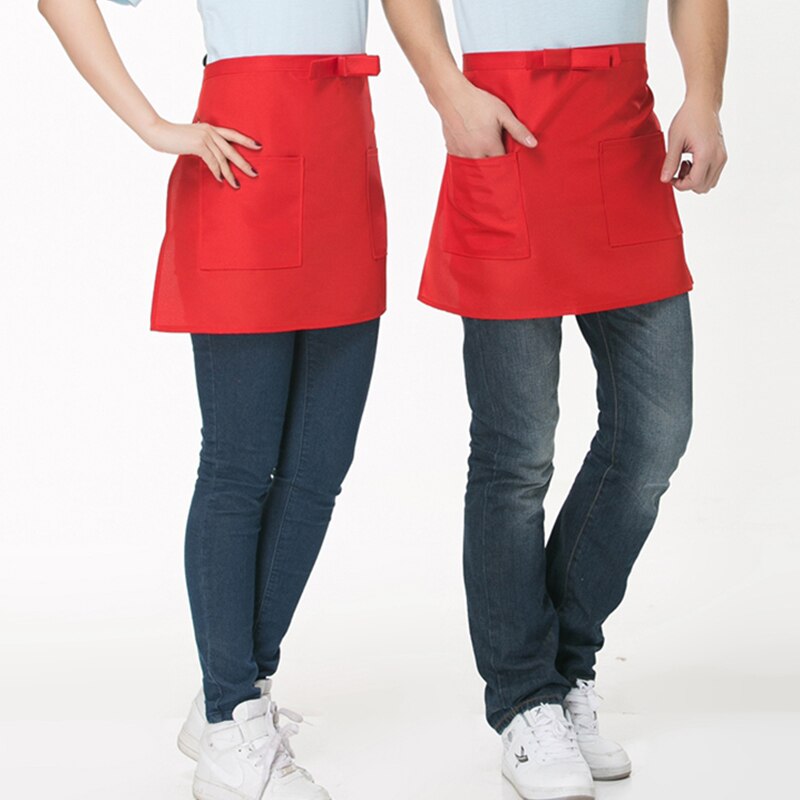 Sans manches demi-longueur tablier cuisine taille courte tablier traiteur Chef serveur Bar tabliers cuisinier travail vêtements accessoires
