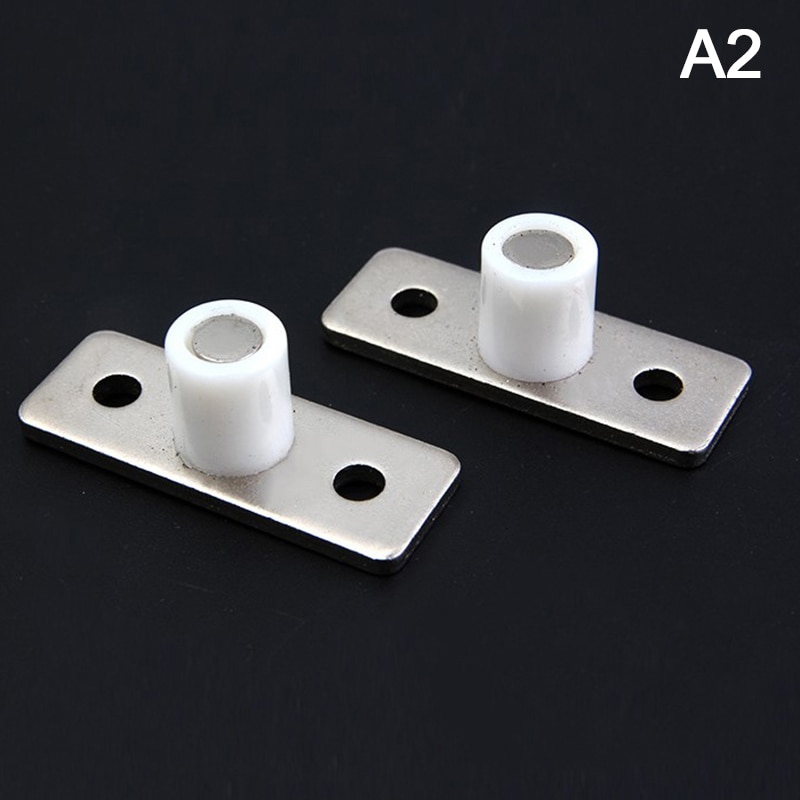 2Pcs Floor Mount Sliding Wooden Door Guide Roller Retainer Top Hung Pivot Brass Wheel Bottom Grooved