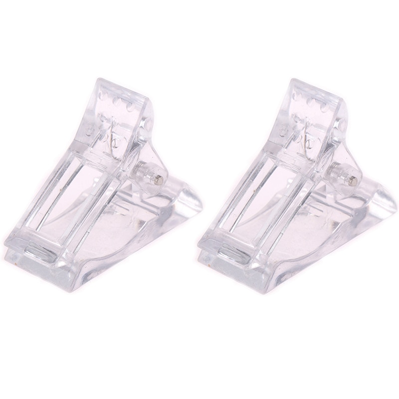 2pc Plastic Fingernail DIY Fix Clip Nail Art Extension Faux Reusable Fixing Tool Clamp UV Glue Fixed Clip Manicure Tool