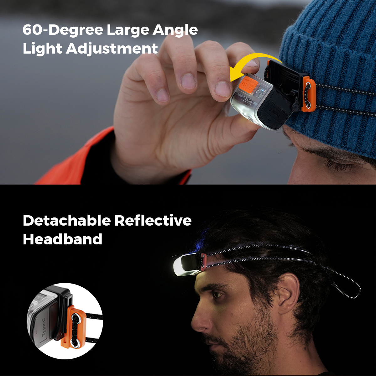 FLEXTAIL TINY HELIO 600Z - Ultra-Light LED Rechargeable Headlight with 6 Mode for Outdoor Camping Running Hiking Fishing