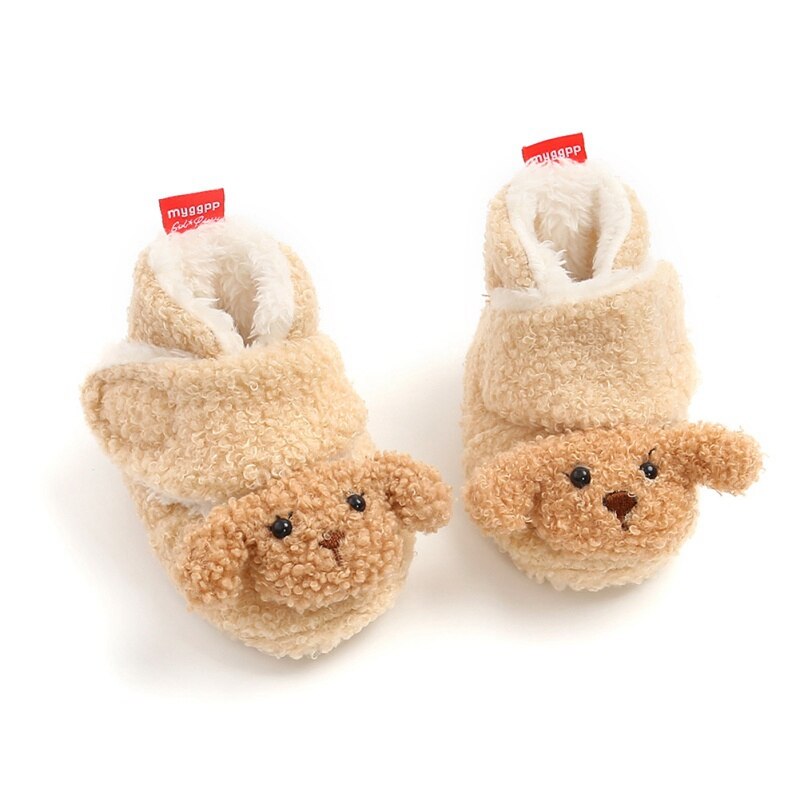 Zapatos cálidos de invierno para bebé recién nacido, calzado infantil de piel para niño y niña, zapatos antideslizantes de suela blanda para niño pequeño, botas