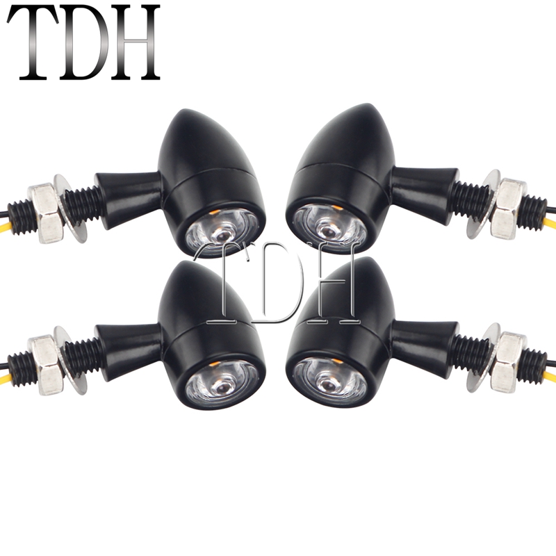 Motorbike Retro Classic Cafe Racer LED Turn Signal Light Blinker Lamp E24 Mini Bullet Indicator M8 Bolt for Harley Scrambler