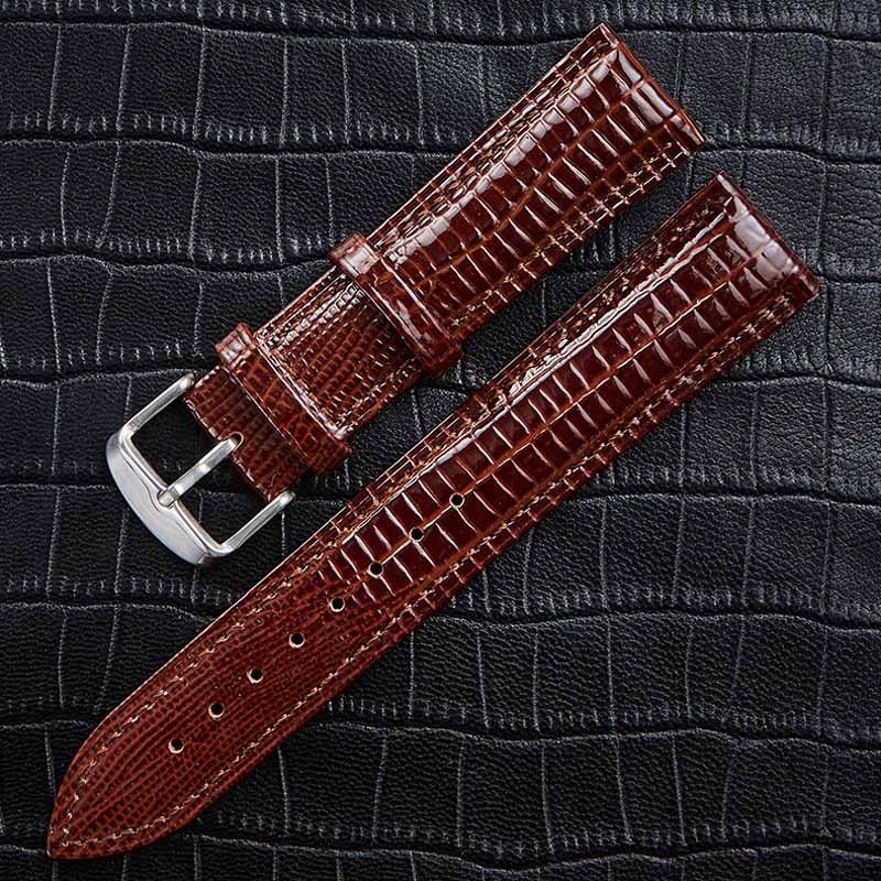Mode Lederen Horlogeband Hagedis Patroon Pin Gesp Horlogeband voor Vrouwen en Man 12mm 14mm 16mm 18mm 20mm 22mm 24mm