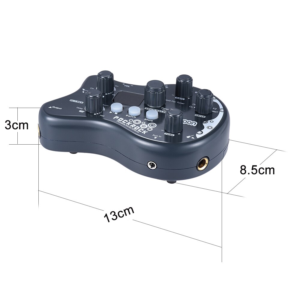 Ammoon Pockrock Draagbare Gitaar Multi-Effecten Processor Effect Pedaal 15 Effect Types 40 Drum Ritmes Tuning Functie