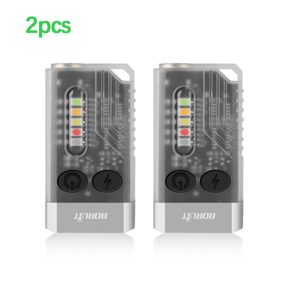 BORUiT V10 EDC llavero luz 1000 LM potente linterna LED tipo C lámpara Uv recargable Tiki pesca antorcha Camping linterna: RGB