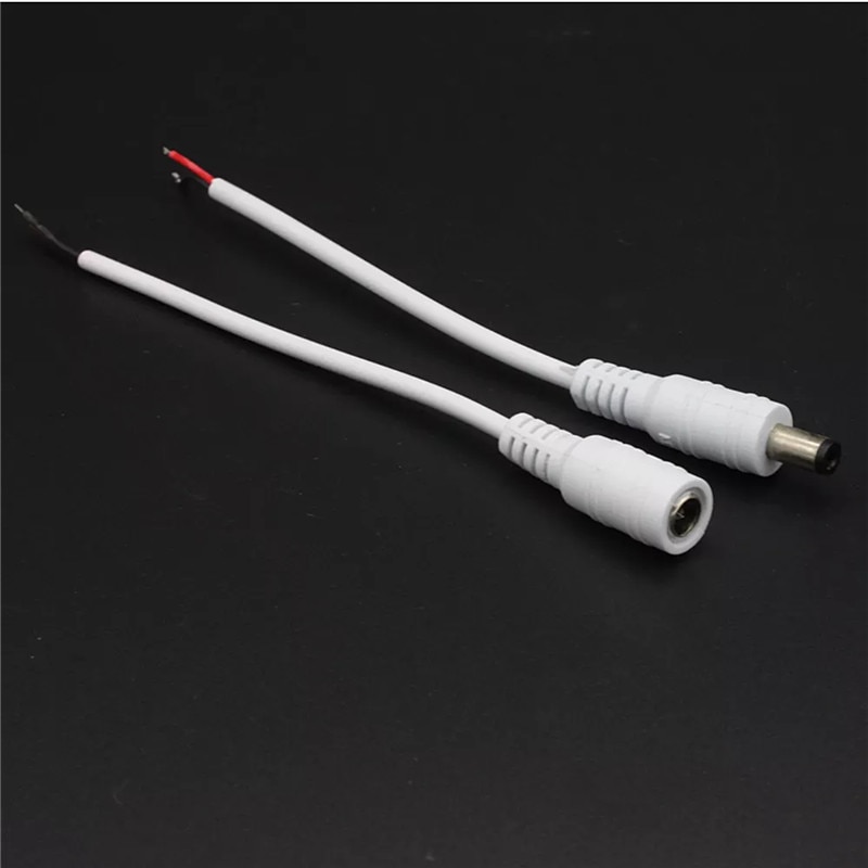 Connecteurs mâles et femelles 12V cc, adaptateur de câble, prise d'alimentation de 15cm de long, 5.5x2.1mm pour bande lumineuse, caméra de vidéosurveillance