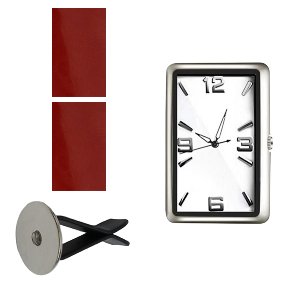 Reloj cuadrado de para coche, pegatina para decoración Interior de coche, Clip de ventilación electrónico autoadhesivo, reloj para coche, horario, pieza de coche