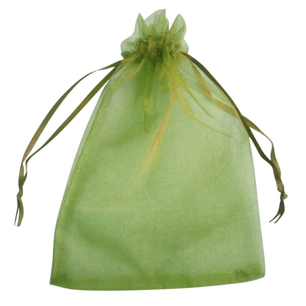 50 Stuks Fruit Plant Kwekerij Zakken Druiven Tuinieren Bescherming Trekkoord Netje Thuis Snoep Parel Opbergtas 17x23cm: green