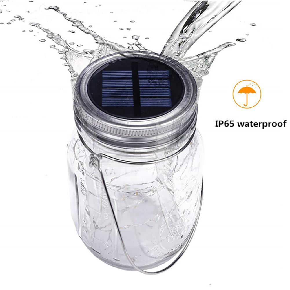 Solar Light LED Waterproof IP65 Intelligent Control Mason Jar Hanging Lantern Party Wall Table Decorative Lamp