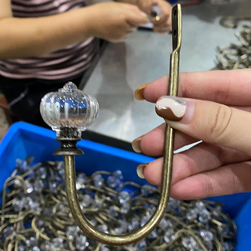 Crochet Mural en Métal en Forme de U pour Rideau, Crochet de Fixation en Fer Rétro, avec Vis, Originalité: BEIGE