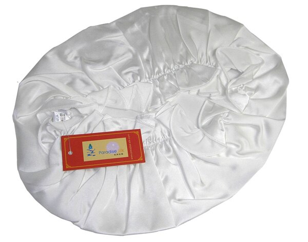 Night Cap 100% Silk Slumber Cap Sleeping Cap Hair Care Head Cover 9 color options: White