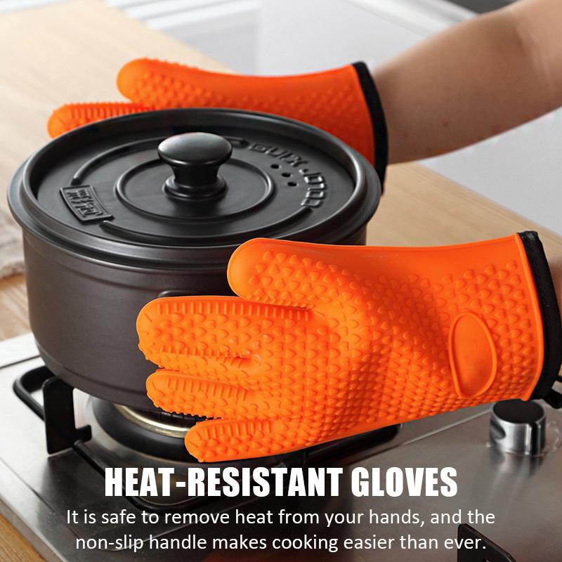 Extreme Heat Resistant Glove for Grilling Bbq Kitchen Silicone Cooking Baking Gloves Degrees Temperature Kitchen Accessories
