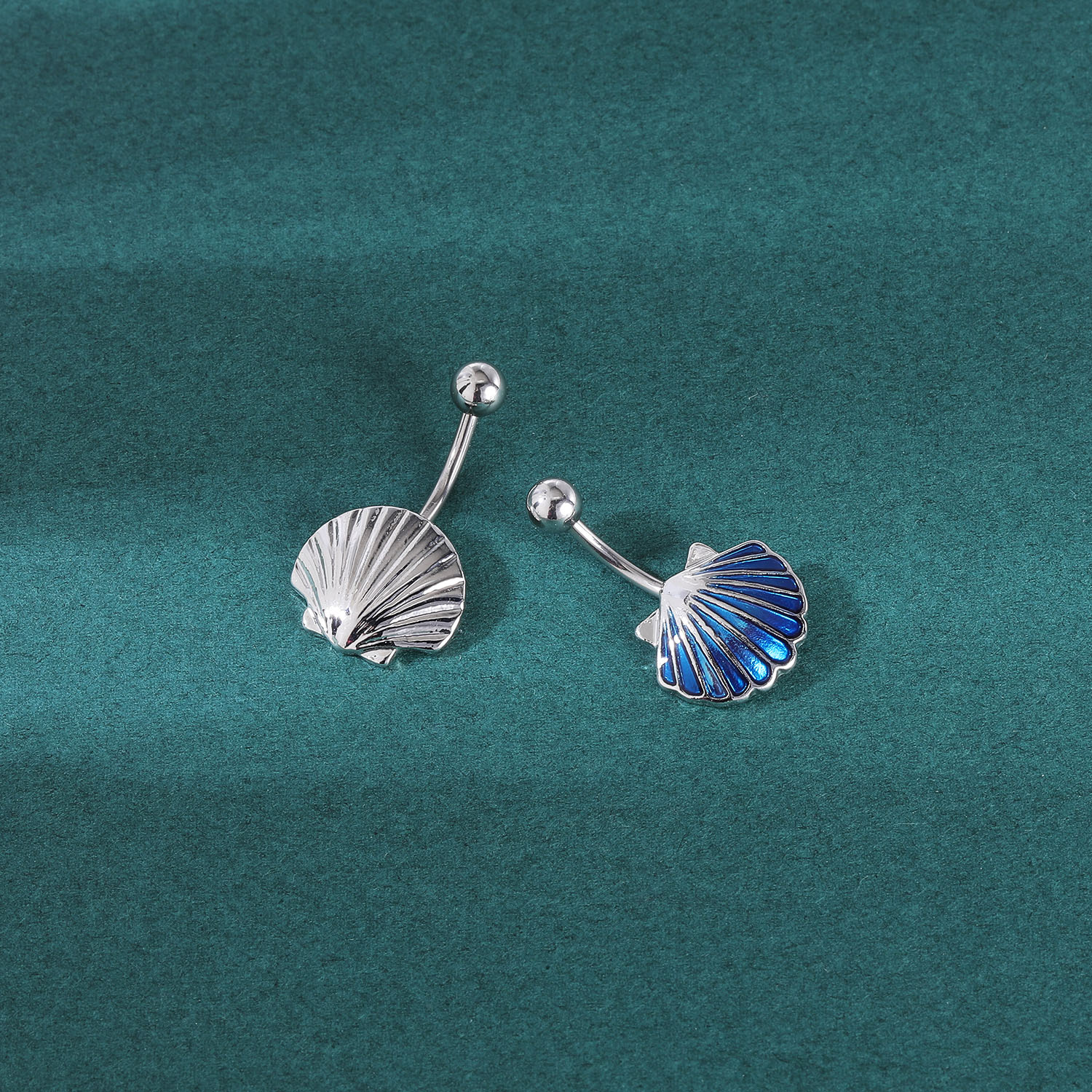 AOEDEJ, 14G, 1 pieza, anillo para Piercing en el ombligo de estrella de mar de cristal, joyería para Piercing corporal con perlas, anillo para el ombligo de concha para mujer de verano