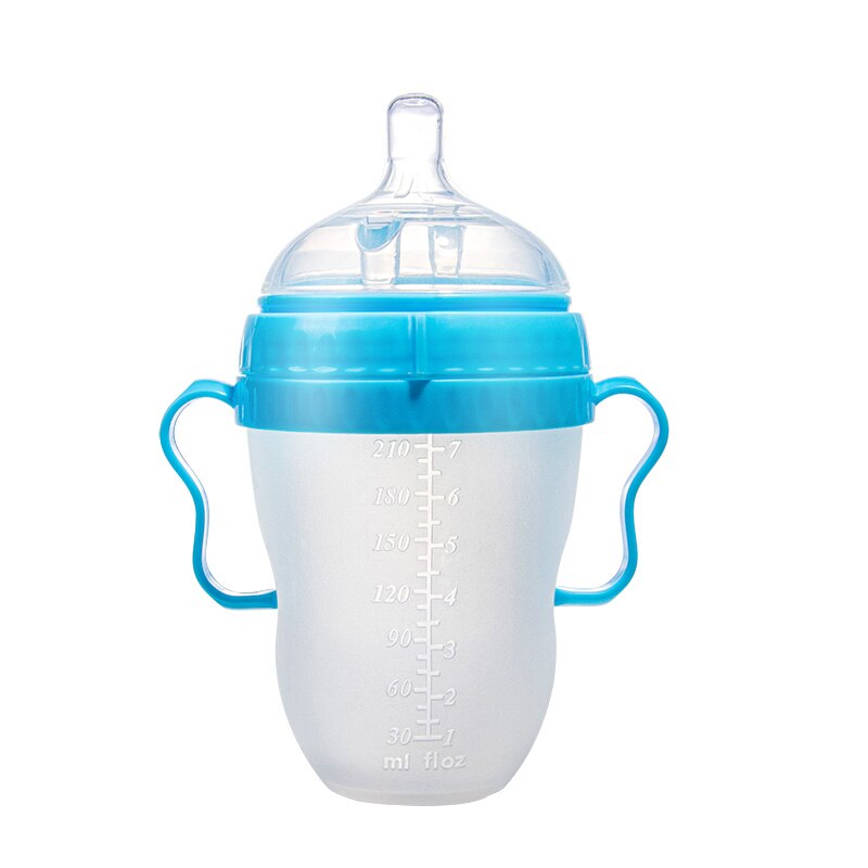 Silikone babyflaske babymælk silikone fodringsflaske børn drikker vandflaske børneflaske: Lyserød