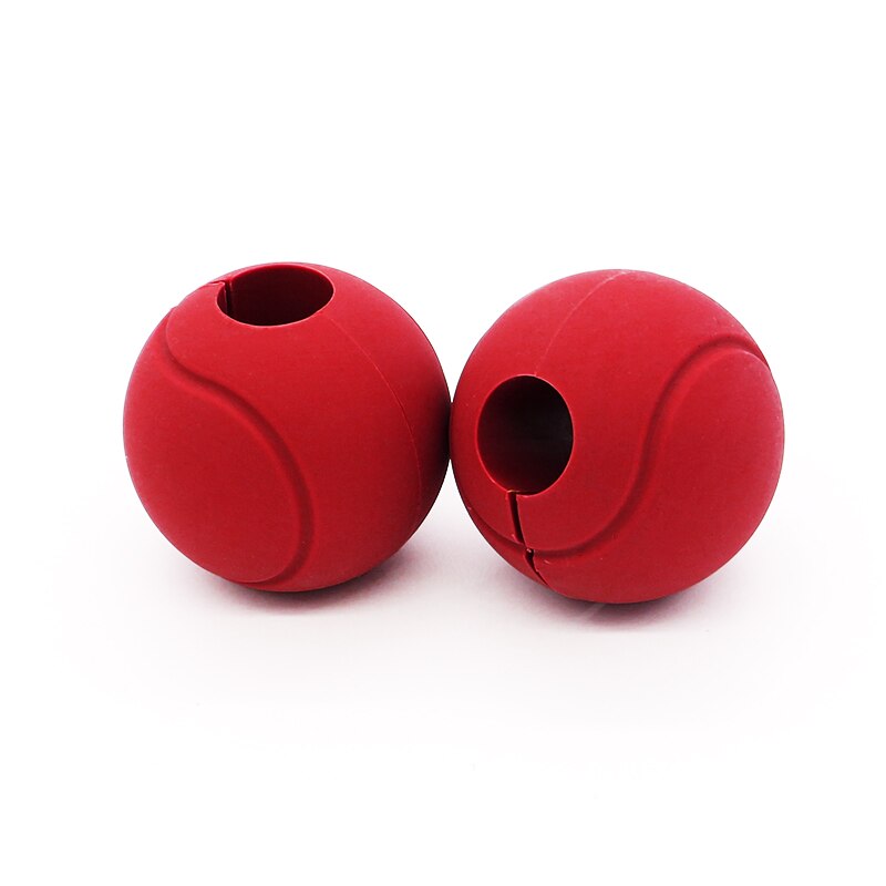Silicone Gym Dumbbells Barbell Bar Thicken Weightlifting Non-Slip Hand Grip Ring Grippers Strength Training: 1 pair ball red